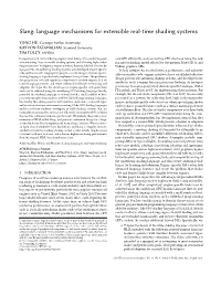 Slang: Language Mechanisms for Extensible Real-Time Shading Systems