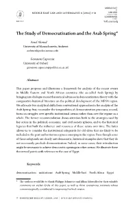 The Study of Democratization and the Arab Spring*