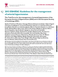 2013 ESH/ESC Guidelines for the Management of Arterial Hypertension