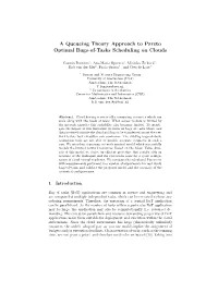 A Queueing Theory Approach to Pareto Optimal Bags-Of-Tasks Scheduling on Clouds