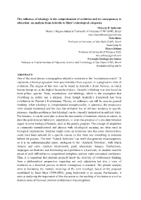 An Analysis from Aristotle to Mayr's Teleological Categories