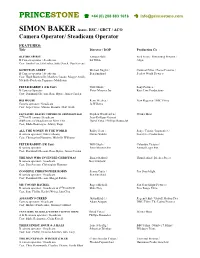 Camera Operator/ Steadicam Operator