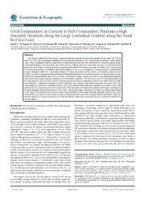 Coral Communities, in Contrast to Fish Communities