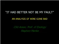 CSU Wine Faults 1 of 3