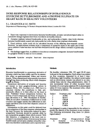 Dose-Response Relationships of Intravenous Hyoscine Butylbromide and Atropine Sulphate on Heart Rate in Healthy Volunteers S.L