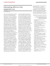 Inbreeding Effects in the Epigenetic