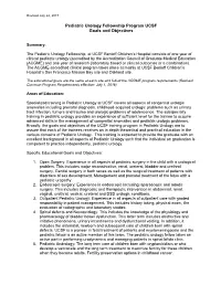 Pediatric Urology Fellowship Program UCSF Goals and Objectives