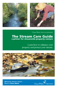 The Stream Care Guide a Primer for Streamside Property Owners