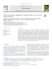 Volatile Monoterpene 'Fingerprints' of Resinous Protium Tree Species in The