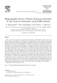 Biogeographic History of South American Arid Lands: a View from Its Arthropods Using TASS Analysis