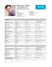 Brennan Taylor Brennanjtaylor@Gmail.Com REEL