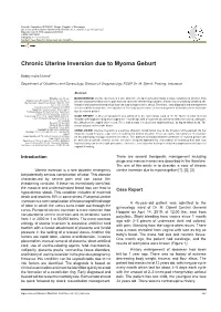 Chronic Uterine Inversion Due to Myoma Geburt
