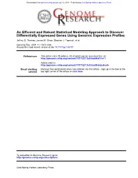 Differentially Expressed Genes Using Genomic Expression Profiles An