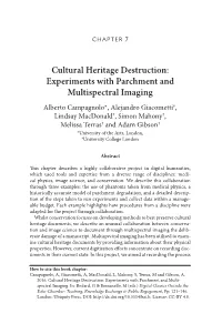 Experiments with Parchment and Multispectral Imaging