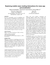 Exploring Mobile News Reading Interactions for News App