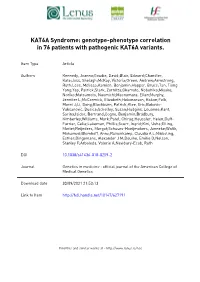 KAT6A Syndrome: Genotype-Phenotype Correlation in 76 Patients with Pathogenic KAT6A Variants
