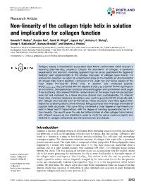 Non-Linearity of the Collagen Triple Helix in Solution and Implications for Collagen Function