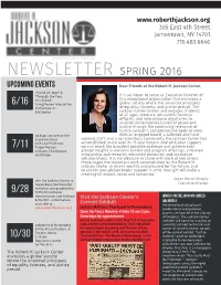 Spring 2016 Robert H. Jackson Center Newsletter