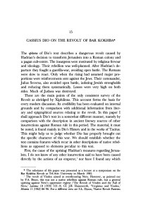 15 CASSIUS DIO on the REVOLT of BAR KOKHBA* the Epitome Of