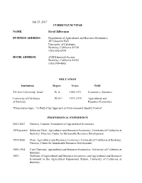 David Zilberman BUSINESS ADDRESS
