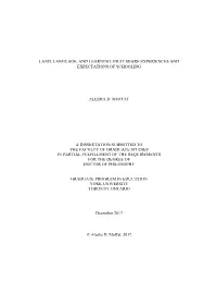 Land, Language, and Learning: Inuit Share Experiences and Expectations of Schooling