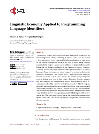 Linguistic Economy Applied to Programming Language Identifiers