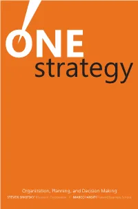 Organization, Planning, and Decision Making Strategy and Innovation to Describe What It Takes to ■ Keystone Strategy LLC (