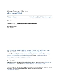 Overview of Epidemiological Study Designs