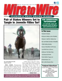 Pair of Stakes Winners Set to Tangle in Juvenile Fillies Turf