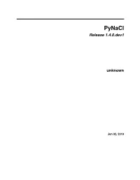 Pynacl Release 1.4.0.Dev1