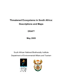 Threatened Ecosystems in South Africa: Descriptions and Maps