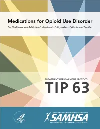 TIP 63: Medications for Opioid Use Disorder