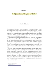 A Quantum Origin of Life?