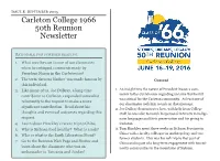 Carleton College 1966 50Th Reunion Newsletter