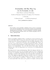 Probability All the Way up 1 Introduction