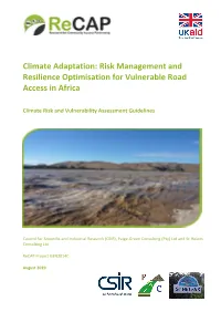 Risk Management and Resilience Optimisation for Vulnerable Road Access in Africa