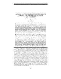Animals As Vulnerable Subjects: Beyond Interest-Convergence, Hierarchy, and Property