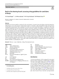 Assessing Siting Guidelines for Sand Dams in Kenya