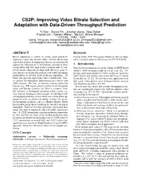 CS2P: Improving Video Bitrate Selection and Adaptation with Data-Driven Throughput Prediction