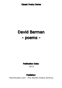 David Berman - Poems
