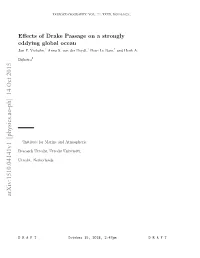 Effects of Drake Passage on a Strongly Eddying Global Ocean