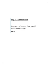 ESF 15 – Public Information Page 2 Record of Changes