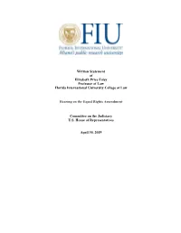Hearing on the Equal Rights Amendment