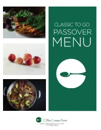 Passover Menu