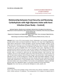 Relationship Between Food Security and Receiving Carbohydrate with High Glycemic Index with Acne Infection (Case Study – Control)