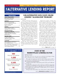 THE ALTERNATIVE LENDING REPORT Volume 1, No