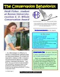 The Conservation Behaviorist