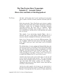 The Tim Ferriss Show Transcripts Episode 67: Amanda Palmer Show Notes and Links at Tim.Blog/Podcast