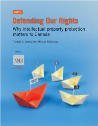 Defending Our Rights Why Intellectual Property Protection Matters to Canada