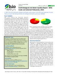 Draft Biological and Water Quality Report - Wills